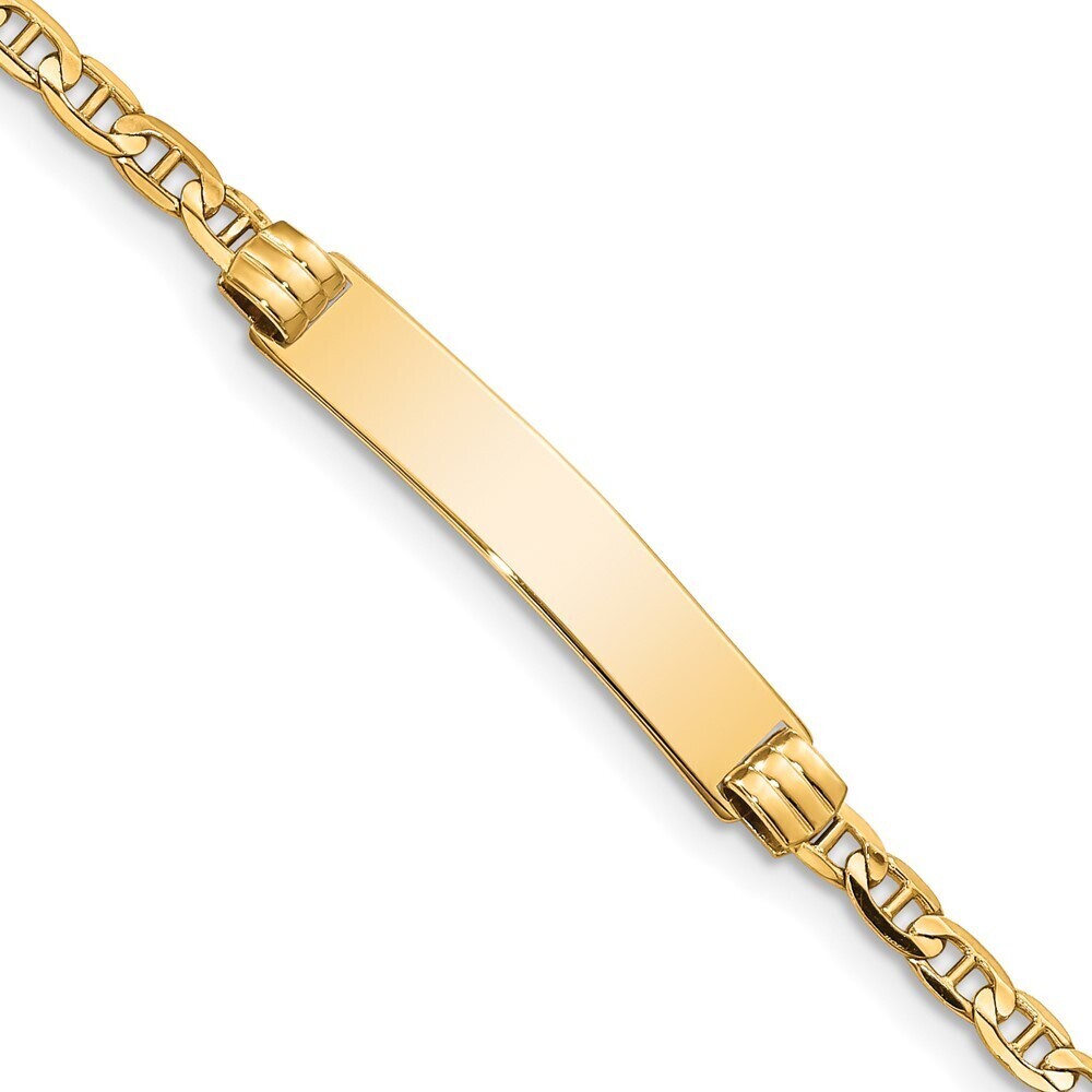 14k Yellow Gold Children's Anchor Link Id Bracelet